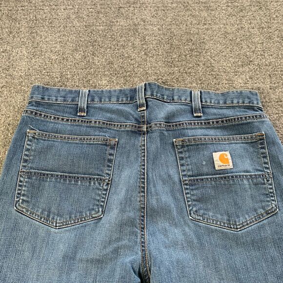 Carhartt Mens Relaxed Fit Blue Jeans Straight Med Wash Size 36 x 30 - Picture 3 of 13